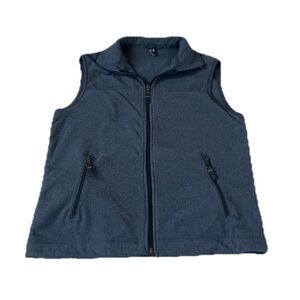 GAP Fleece Men’s Solid Gray Vest Full Zip Vintage Small Pockets